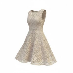 London Times Crocheted and Lined A-Line Dress, Size 8